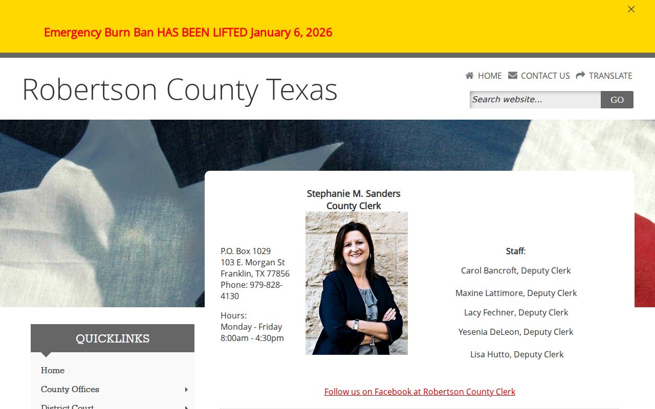 Robertson County criminal court cases County Clerk misdemeanor search
